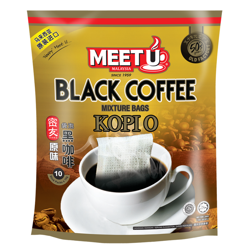 MEETU Black Coffee Mixture Bags Kopi O 100g - Longdan Official
