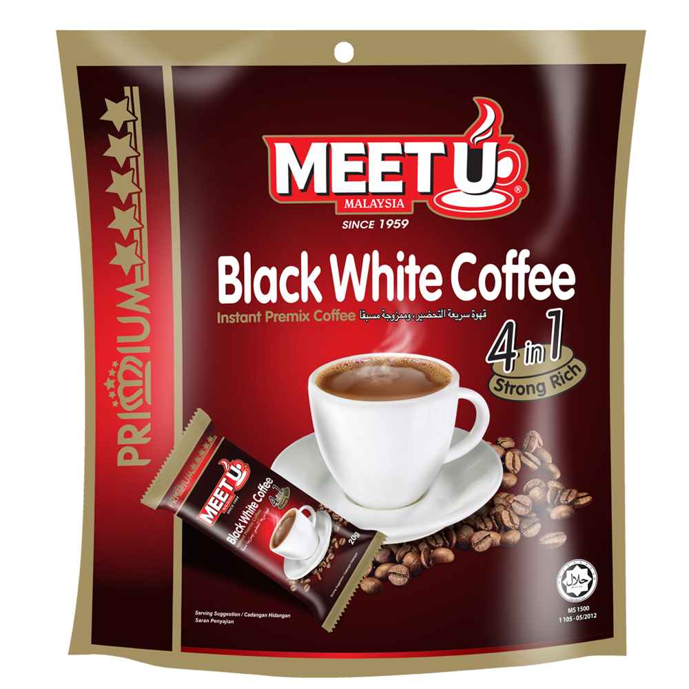 MEETU Primium Black White Coffee 4in1 200g