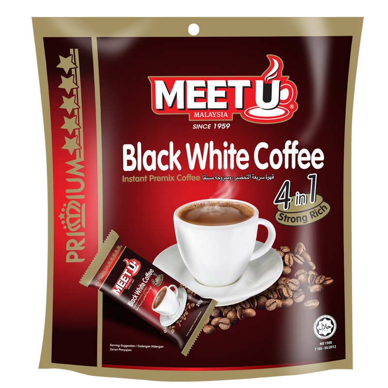 MEETU Primium Black White Coffee 4in1 200g - Longdan Official