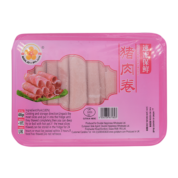 Gold Plum Hand Rolled Sliced Pork 400g (Frozen) - Longdan Online Supermarket
