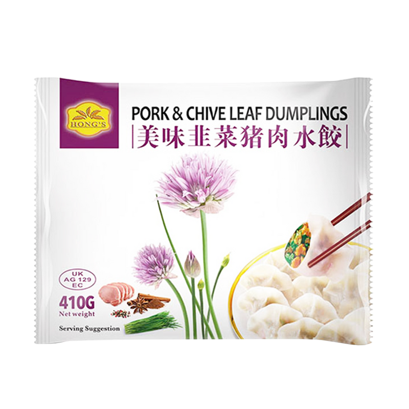 HONG'S Pork & Chive Leaf Dumplings 410g (Frozen) - Longdan Official