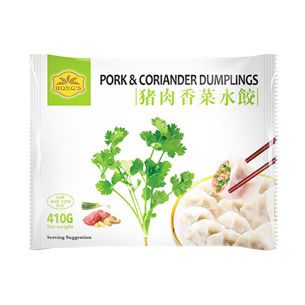HONG'S Pork & Coriander Dumplings 410g (Frozen) - Longdan Official
