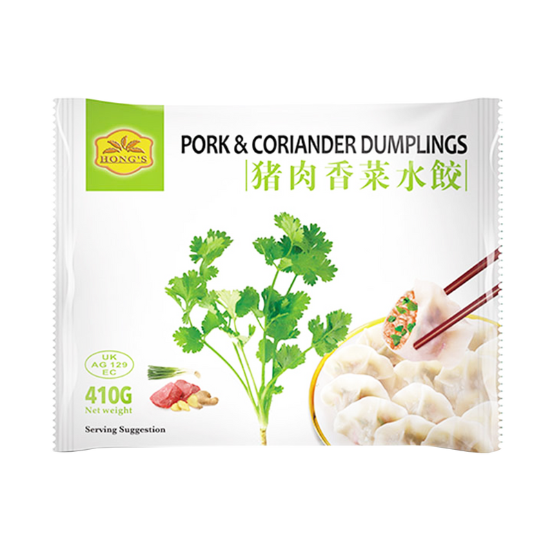 HONG'S Pork & Coriander Dumplings 410g (Frozen) - Longdan Official
