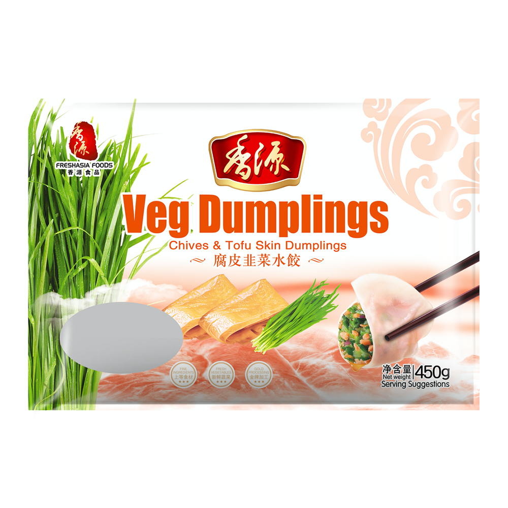FRESHASIA Chive And Tofu Skin Dumplings 450g (Frozen)