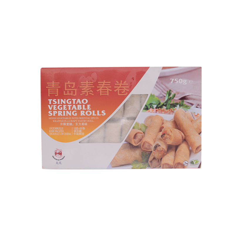 Dragon & Phoenix Tsingtao Vegetable Spring Rolls 750g (Frozen) - Longdan Online Supermarket