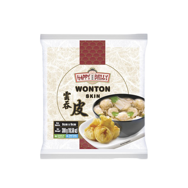 Happy Belly Wonton Skin 90mm 300g (Frozen) - Longdan Online Supermarket