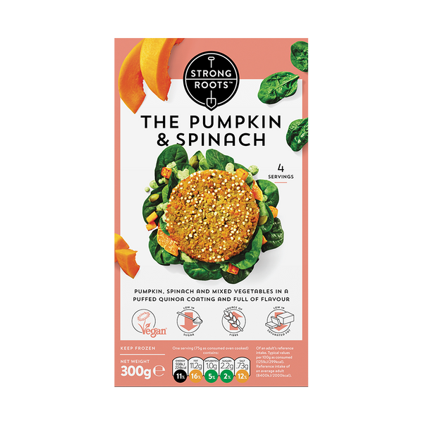 STRONG ROOTS Pumpkin & Spinach Burger 300g (Frozen) - Longdan Official Online Store