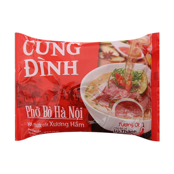 Cung Dinh Rice Noodle Beef Flavour Bag 68g - Pho Bo - Longdan Online Supermarket