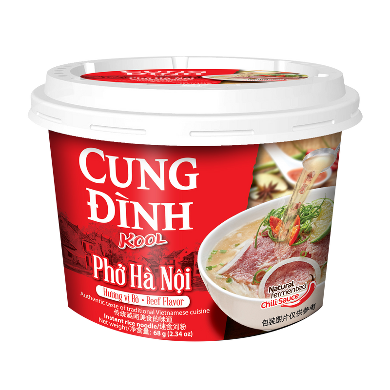 Cung Dinh Rice Noodle Beef Flavour Bowl 68g - Pho Bo - Longdan Online Supermarket