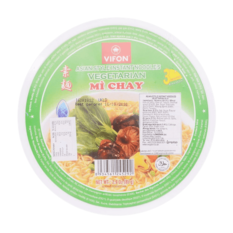 Vifon Asian Style Instant Noodles Vegetarian Bowl 85g - Longdan Official