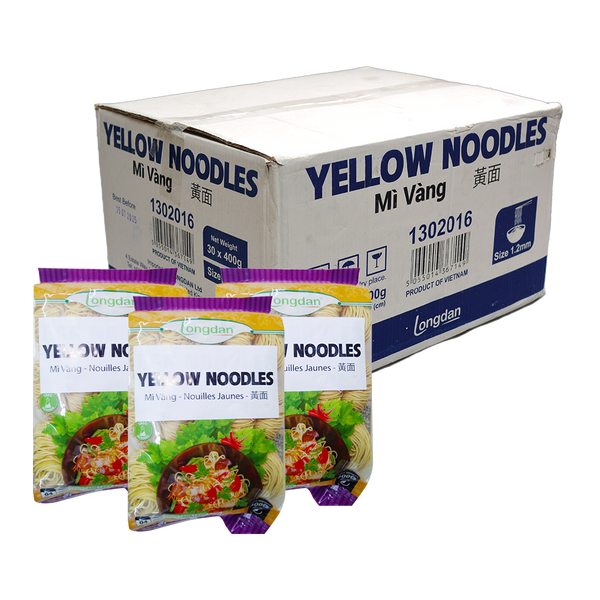 Longdan Yellow Noodles 1.2mm 400g (Case 30) - Longdan Official