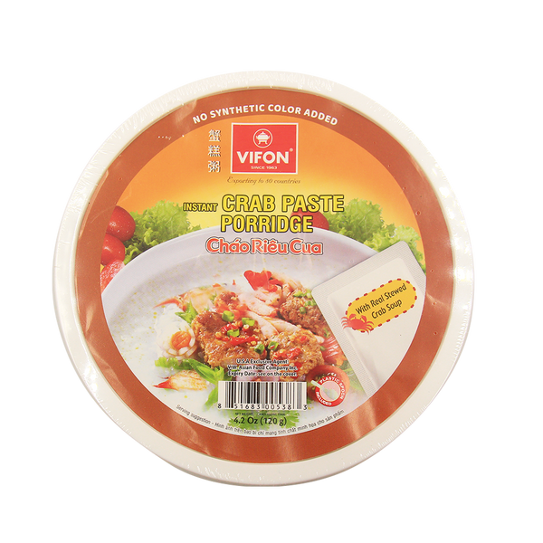 Vifon Instant Porridge With Crab Paste Bowl  120g (Case 36) Box