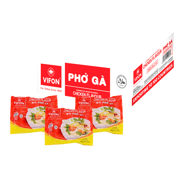 Vifon Rice Noodle Chicken Flavour Bag 60G - Pho Ga (Case 30) - Longdan Official