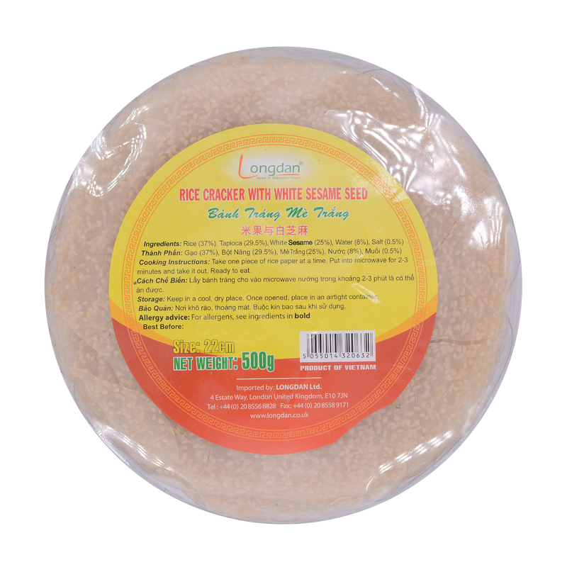 Longdan Rice Cracker With White Sesame 22cm 500g - Longdan Online Supermarket
