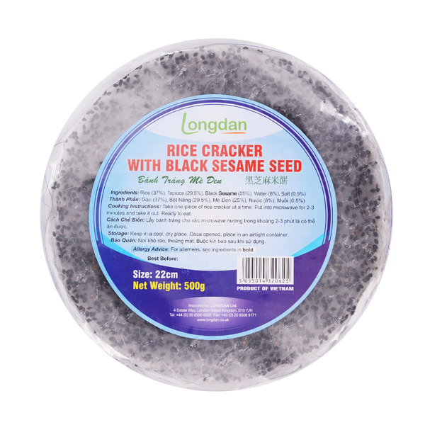 Longdan Rice Cracker With Black Sesame 22cm 500g (Case 20)