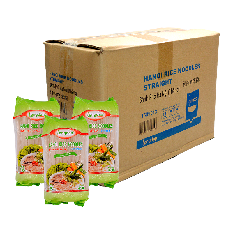Longdan Hanoi Rice Noodles Straight 400g (Case 30) - Longdan Official