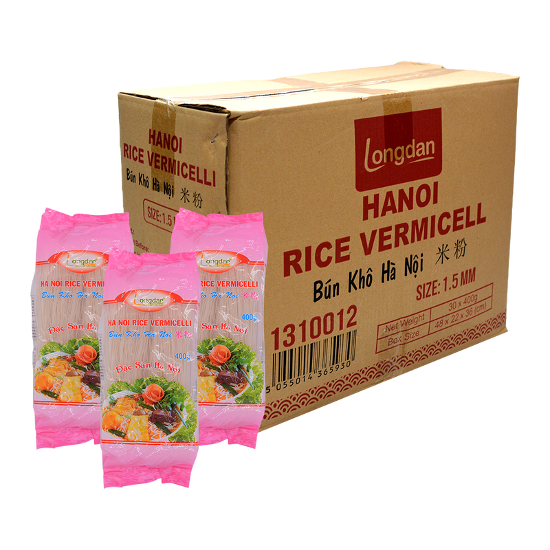 Longdan Hanoi Rice Vermicelli 1.5mm 400G (Case 30) - Longdan Official