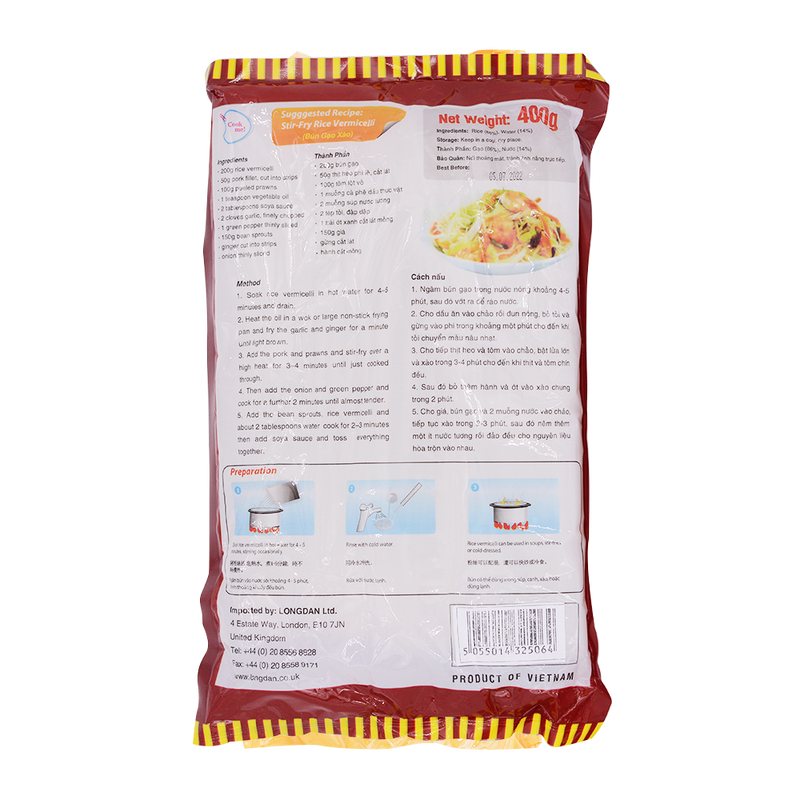 Pasta Rice Verm Longdan Imperial Rice Verm 1.4mm 400g