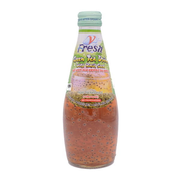 V-Fresh Green Tea With Basil Seed (Bottle) 290ml - Longdan Online Supermarket