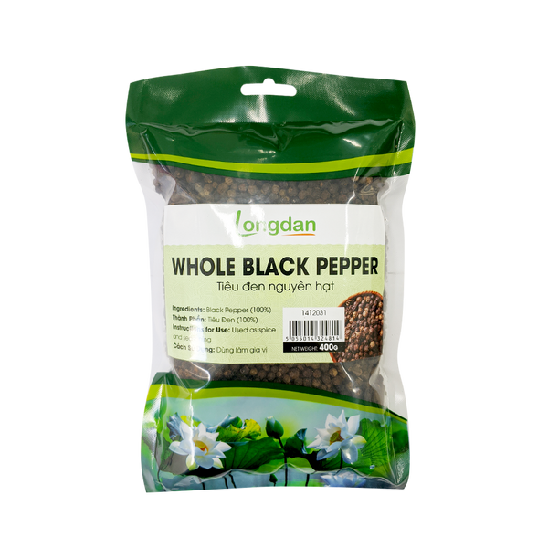 Longdan Whole Black Pepper 400g (Case 20) - Longdan Official