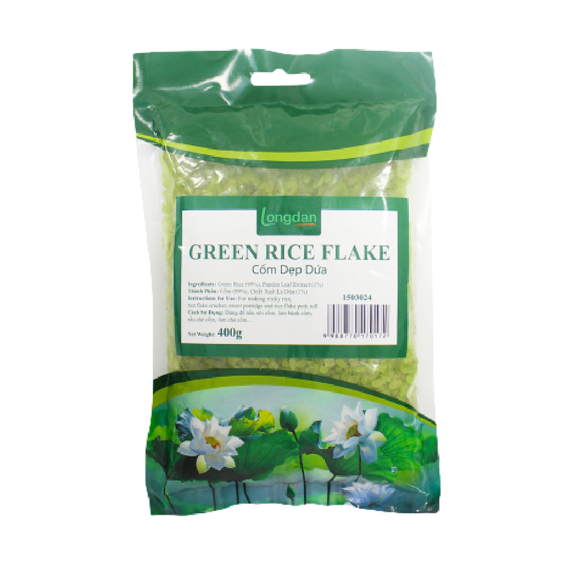 Longdan Green Rice Flake (Com Dep Dua) 400g