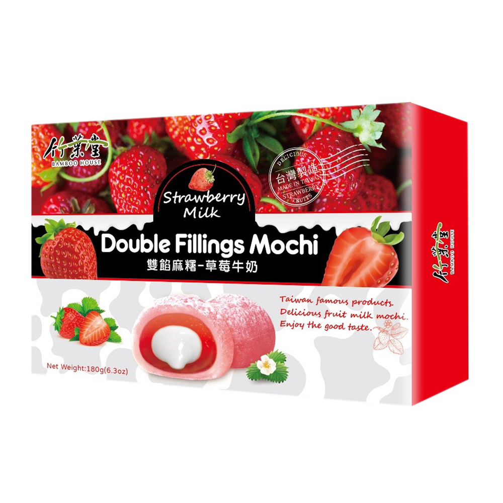 Bamboo House Double Fillings Mochi-Strawberry Milk 180g - Longdan Official Online Store