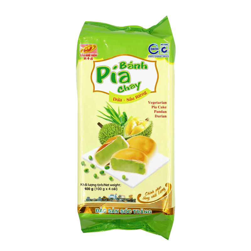Tan Hue Vien Mung Beans & Pandan Leaf Vegetarian Pia Cake 400g (Frozen) - Longdan Official Online Store