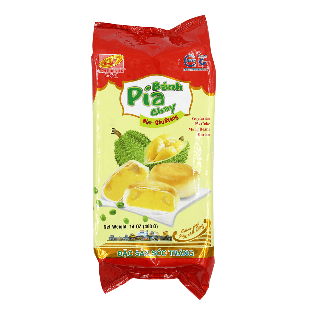 Tan Hue Vien Durian & Mungbean Vegetarian Pia Cake 400g (Bánh Pía) (Frozen) - Longdan Official Online Store