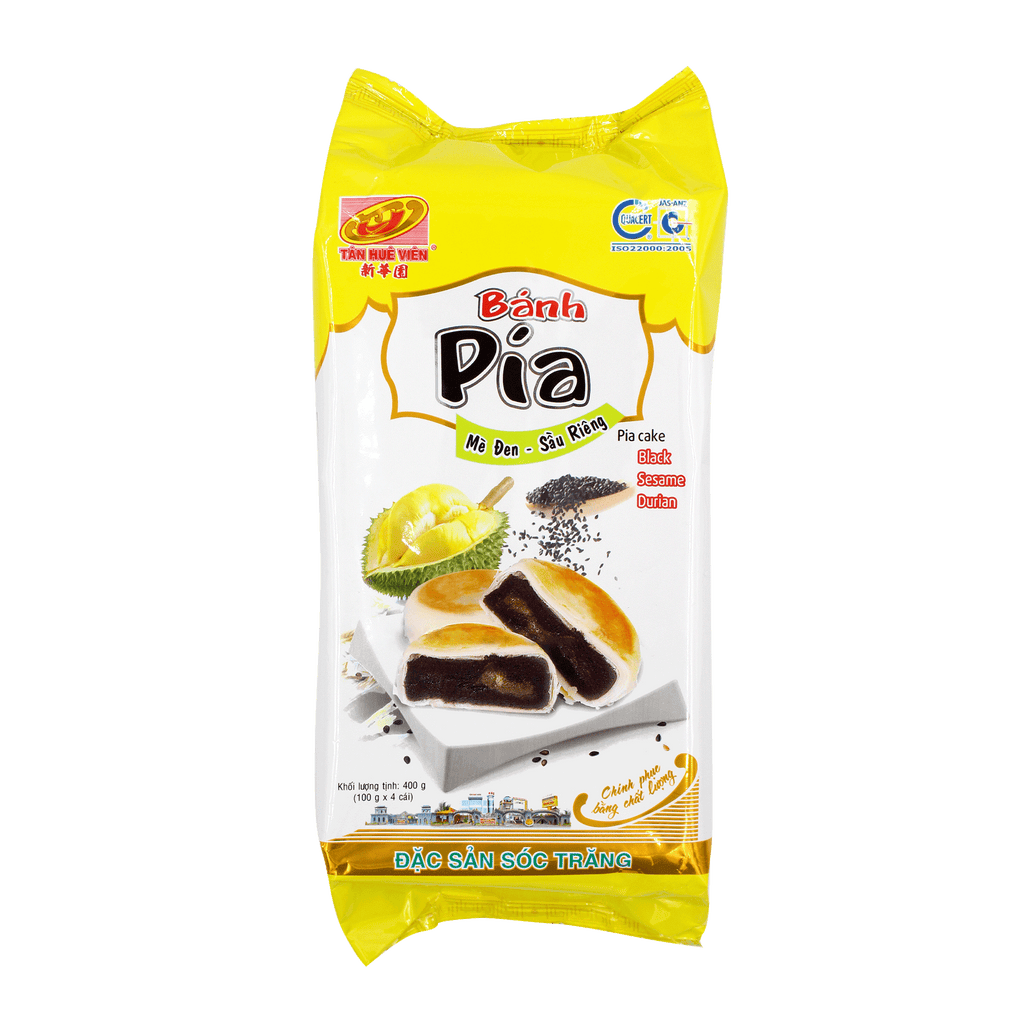 Tan Hue Vien Durian & Black Sesame Vegetarian Pia Cake 400g (Frozen) - Longdan Official Online Store