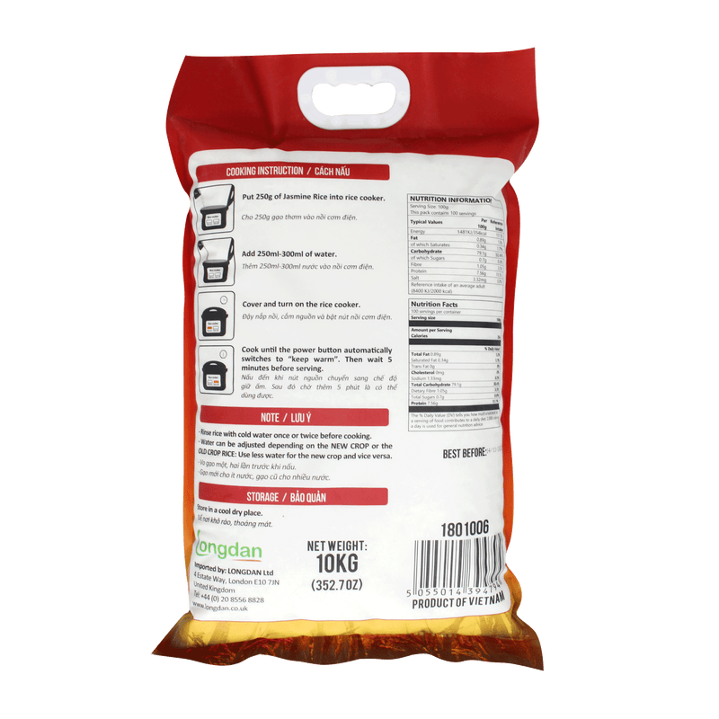 Golden Lotus Premium Jasmine Rice 10kg - Longdan Online Supermarket