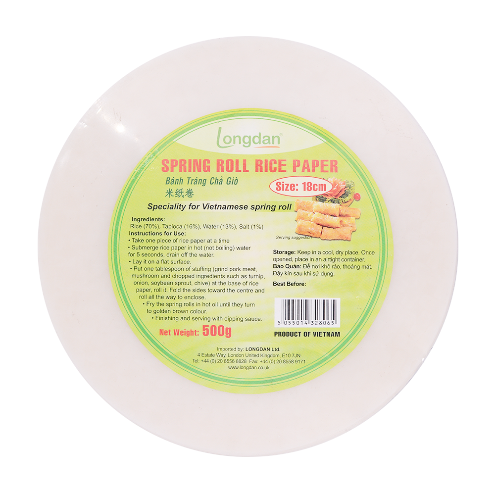 Longdan Spring Roll Rice Paper 18cm 500g (Case 20)