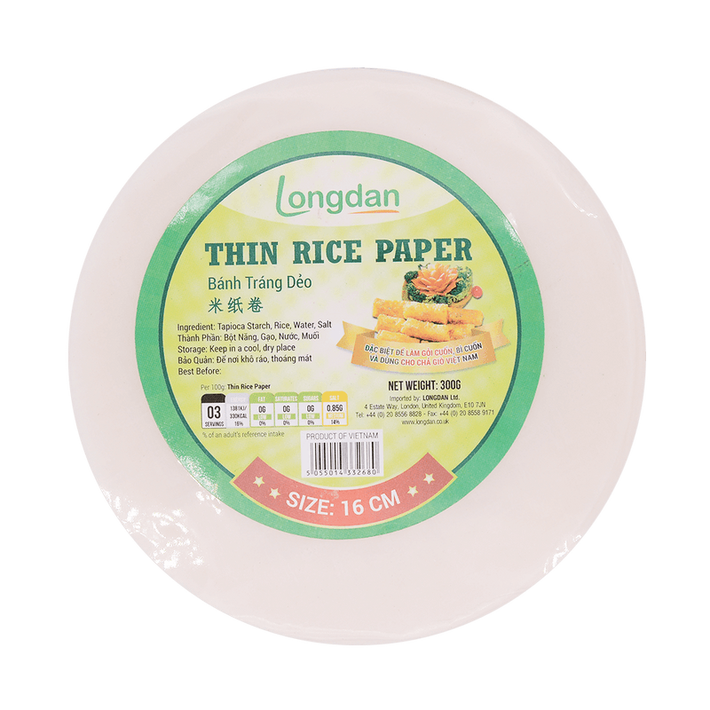 Longdan Thin Rice Paper 16cm 300g