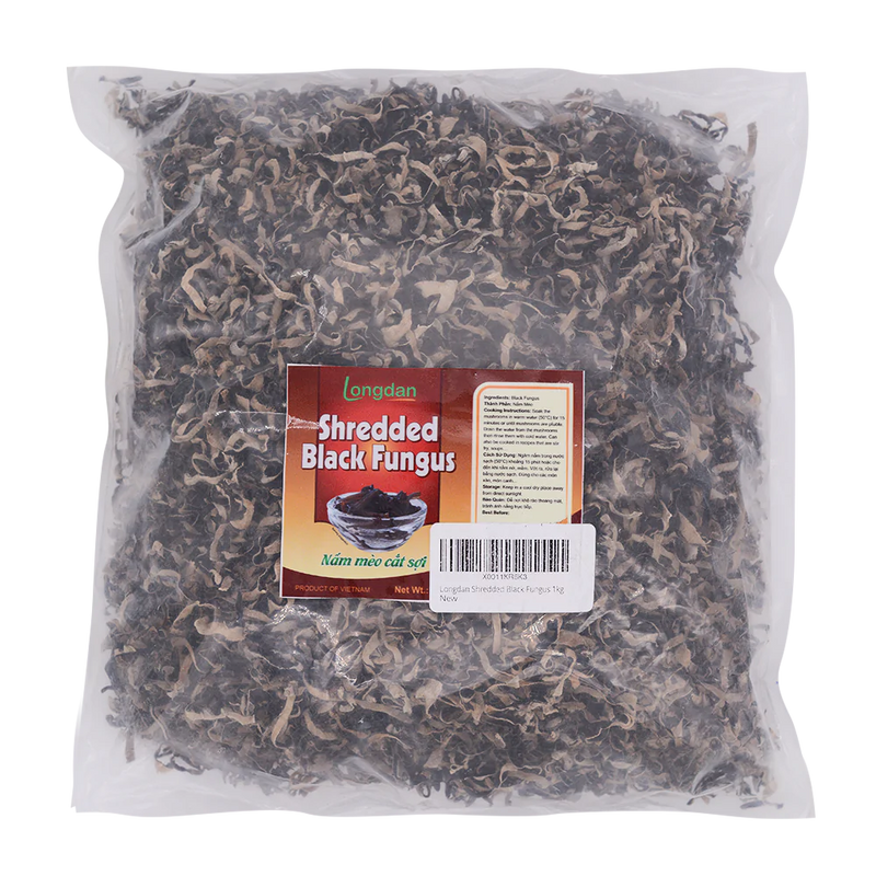 Longdan Shredded Black Fungus 1kg (Case 10) - Longdan Official