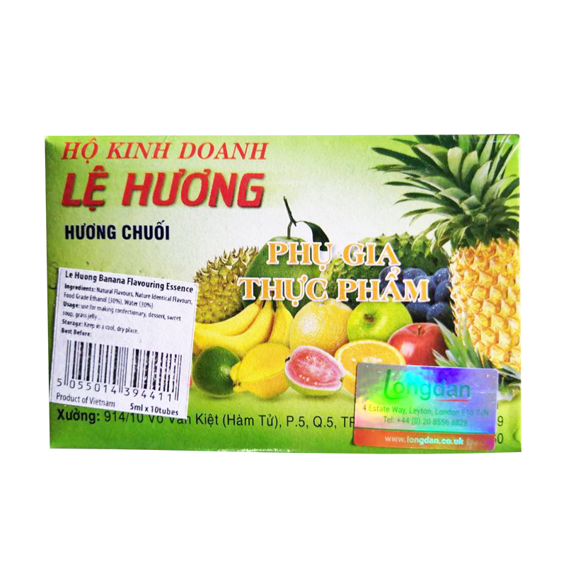Le Huong Banana Flavouring Essence (5ml x 10 tubes) - Longdan Online Supermarket