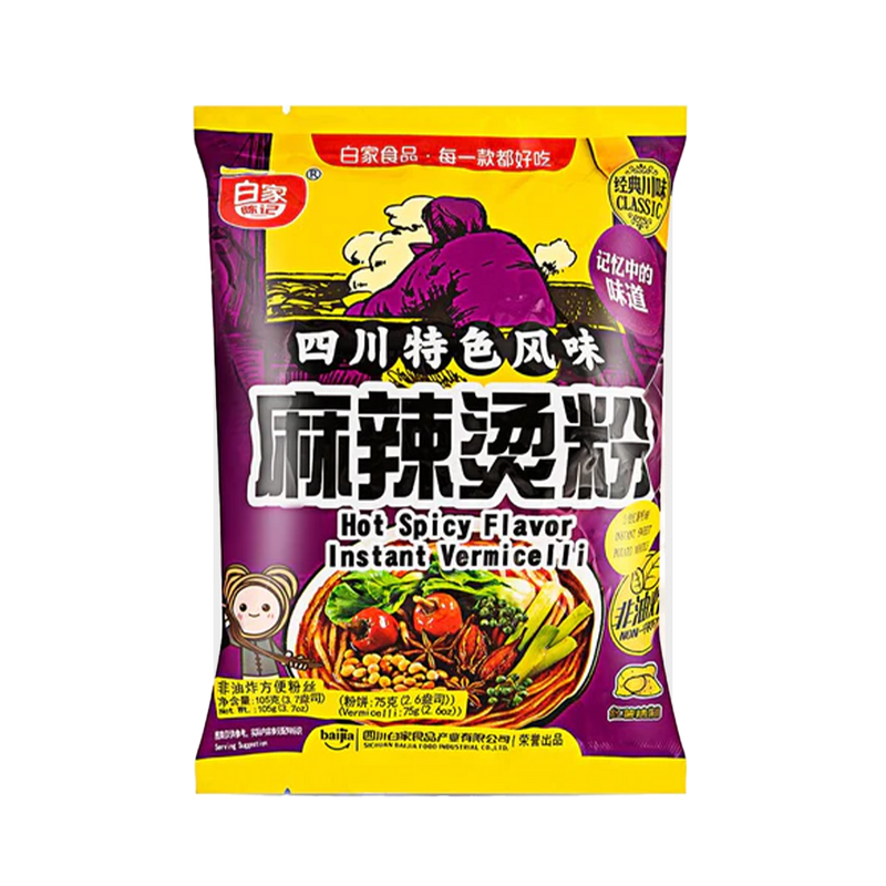 BAI JIA Potato Vermicelli (Bag) - Hot & Spicy 105g - Longdan Official