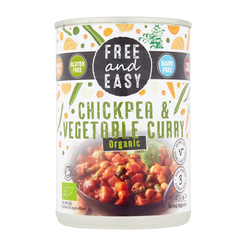 Free and Easy ORG Chickpea & Veg Curry 400g - Longdan Online Supermarket