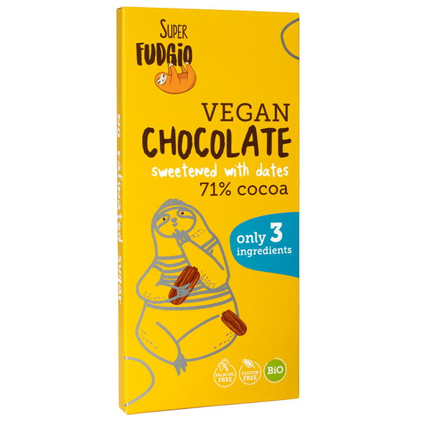 Super Fudgio Organic & Vegan Chocolate Sweetened With Dates 80g - Longdan Official Online Store
