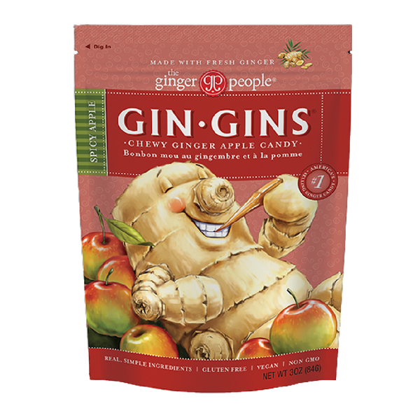 GINGER PEOPLE Gin Gin Spicy Apple Ginger Chews 84g - Longdan Official