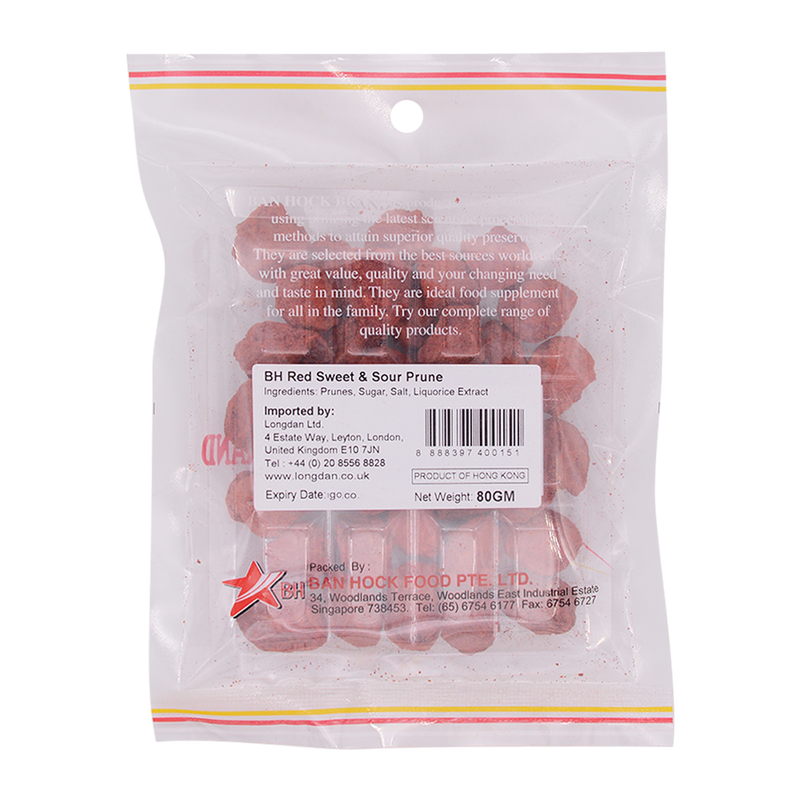 Banhock Red Sweet & Sour Prune 80g - Longdan Online Supermarket