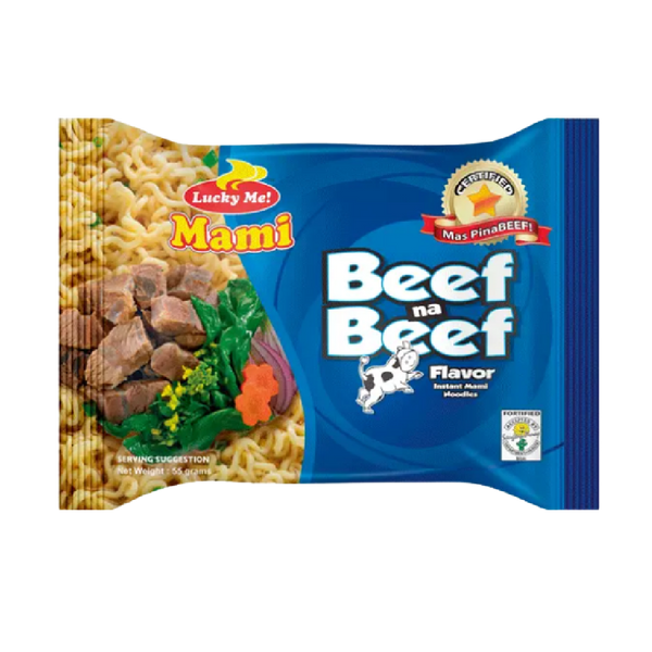 LUCKY ME Packet Instant Mami Noodle - အမဲသား 55g (Case 24)