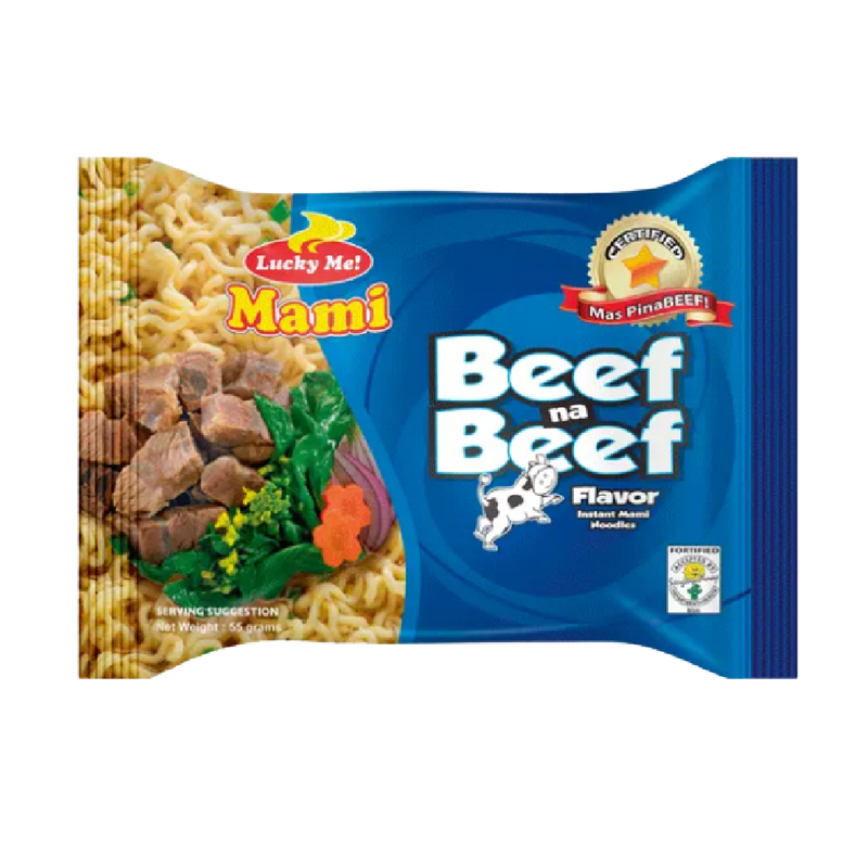 LUCKY ME Packet Instant Mami Noodle - အမဲသား 55g (Case 24)