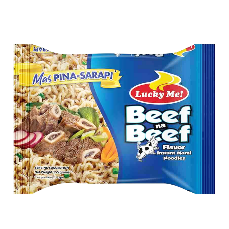 LUCKY ME Packet Instant Mami Noodle - Beef 55g - Longdan Official