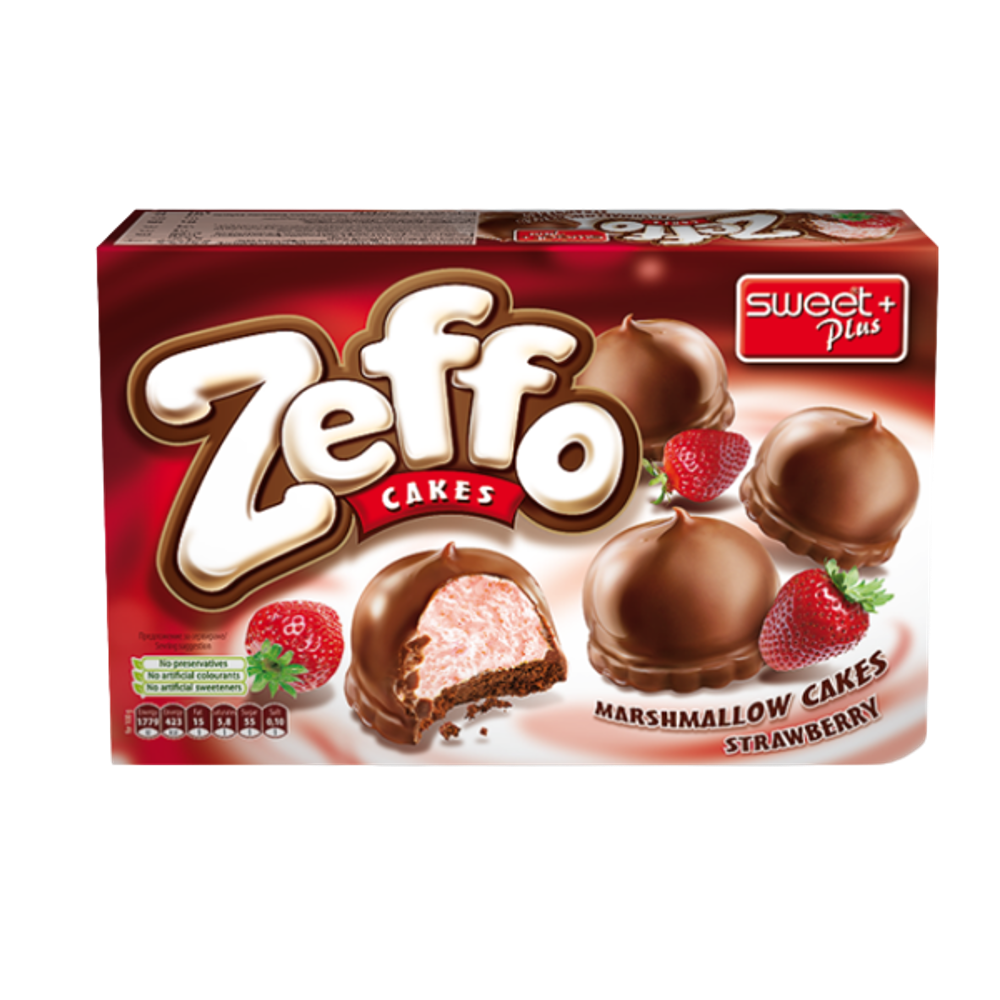 SWEET PLUS Zeffo Marshmallow Cakes with Strawberry 150g