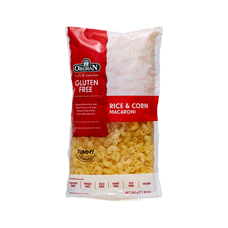 ORGRAN Rice & Corn Pasta Macaroni 250g - Longdan Official