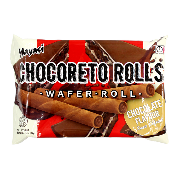 Mayasi Chocoreto Wafer Roll Chocolate Flv 34g (Case 40) - Longdan Official