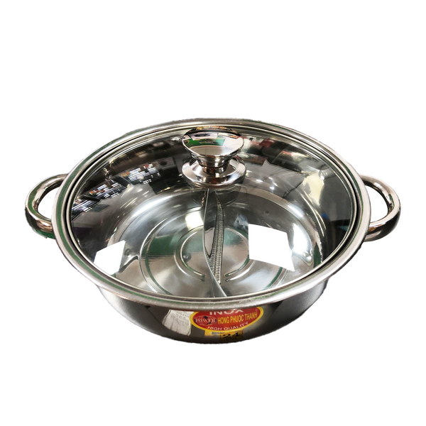 Stainless Steel Hot Pot Chinese Dual Sided Pot for Restaurant