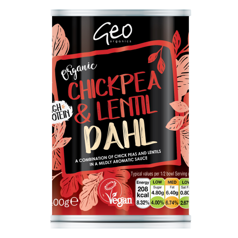 GEO ORGANICS Organic Chickpea & Lentil Dahl 400g - Longdan Official