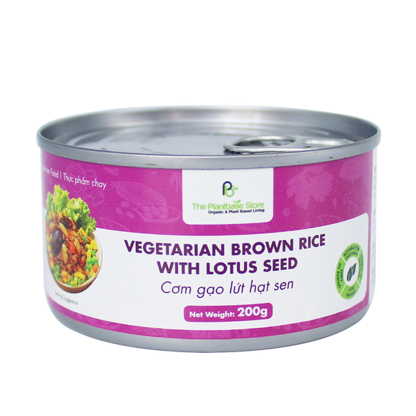 The Plantbase Store Canned Vegetarian Brown Rice With Lotus Seed 200g
