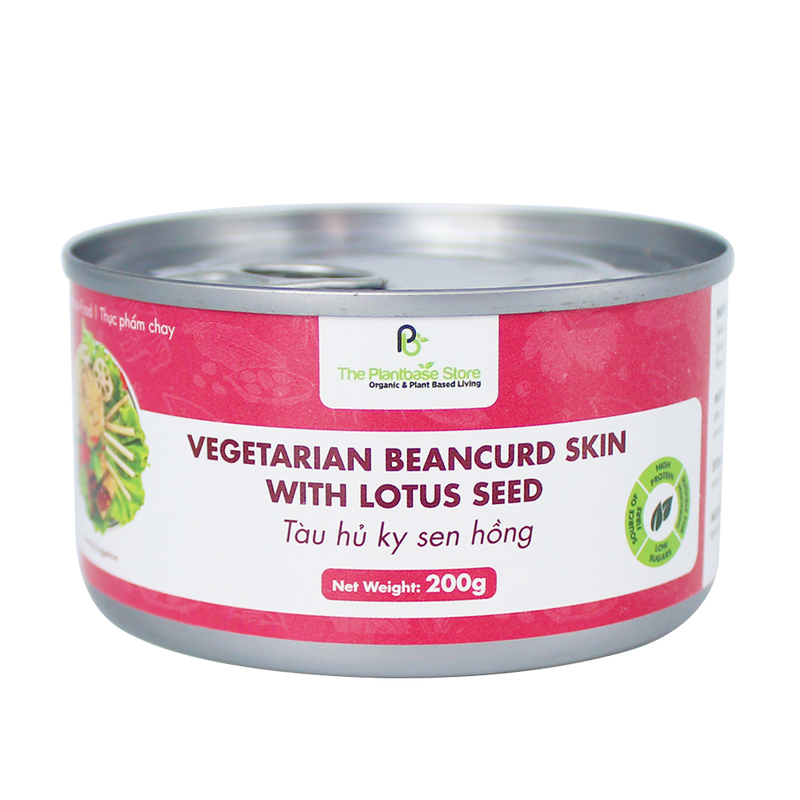 The Plantbase Store Canned Vegetarian Beancurd Skin With Lotus Seed 200g (Case 12) - Longdan Official