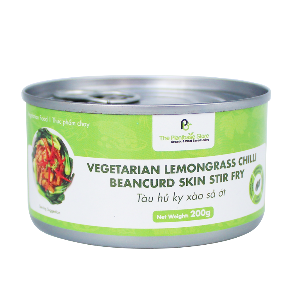 The Plantbase Store Canned Vegetarian Lemongrass Chilli Beancurd Skin Stir Fry 200g - Longdan Official